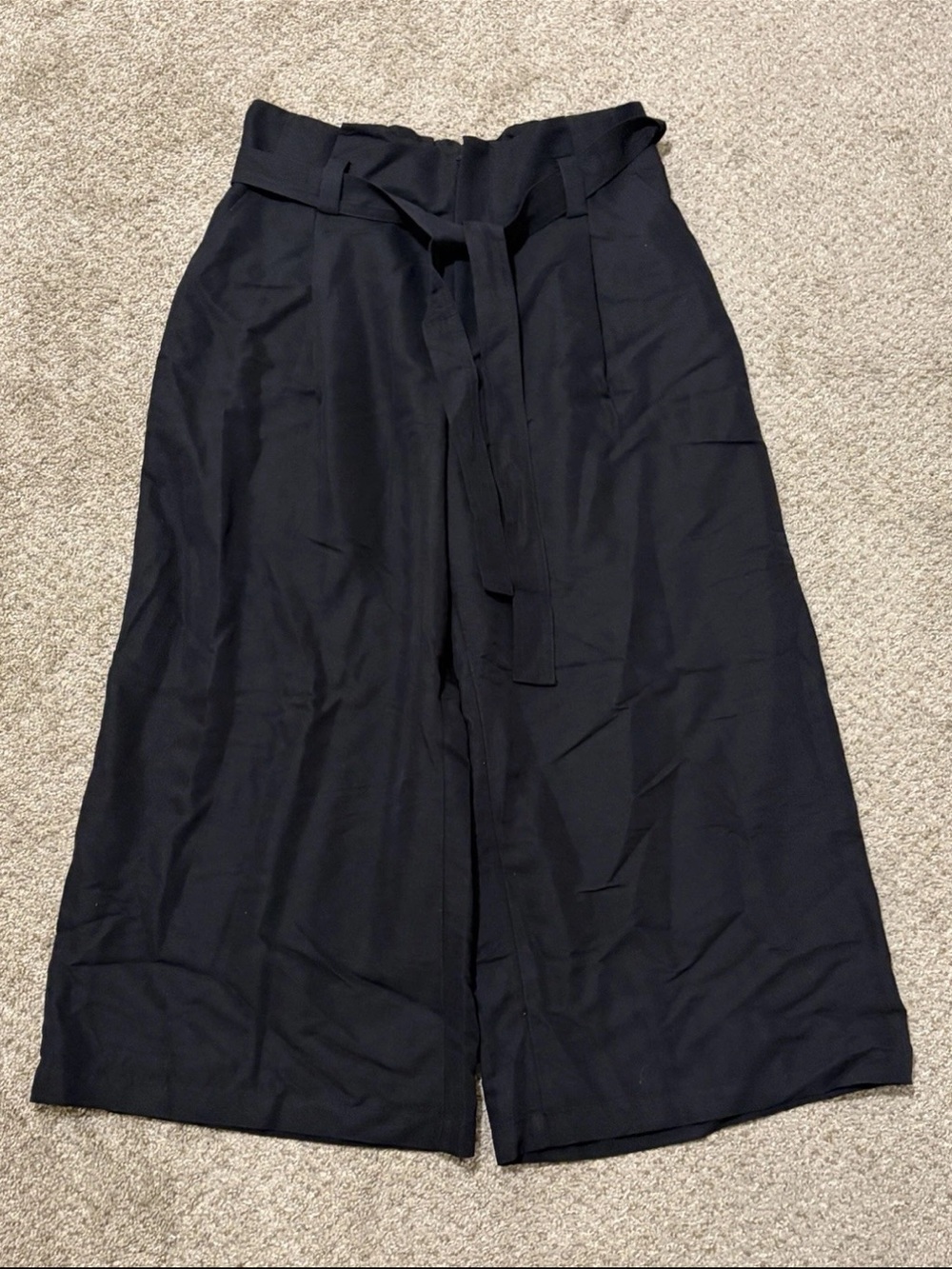 a new day Black Wide-Leg Paperbag Waist Pants with Tie